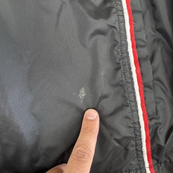 Vtg Nike Jacket Mens Xxl Black  Full Zip‎ Track Windbreaker Red Swoosh 90s Y2K - Picture 3 of 10